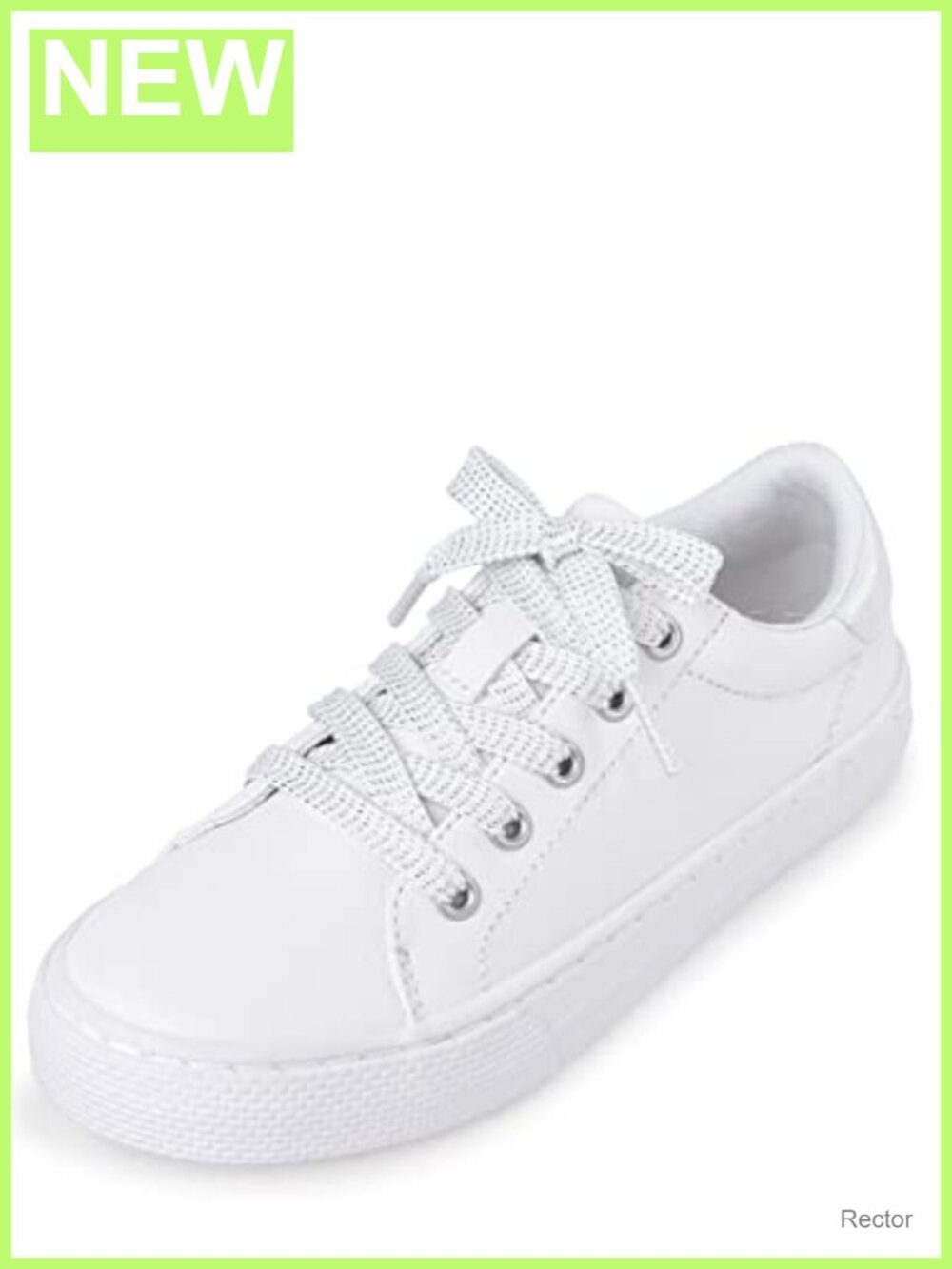 Girls Faux Leather Uniform Low Top Sneakers Lace-Up Athletic